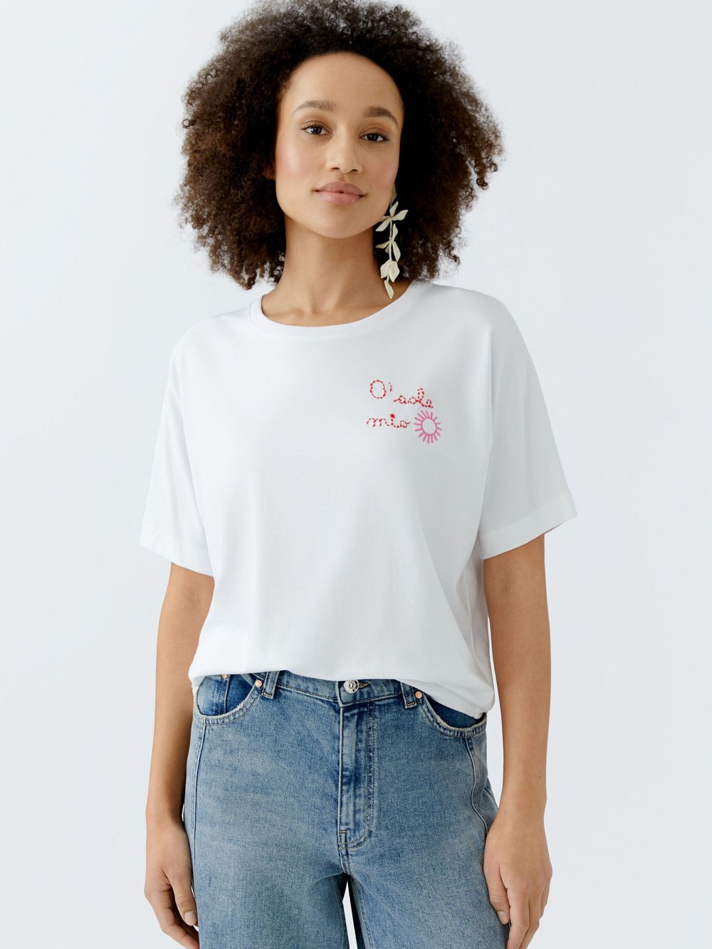 Thumbnail - Oui T-Shirt Damen Baumwolle weiß, 42