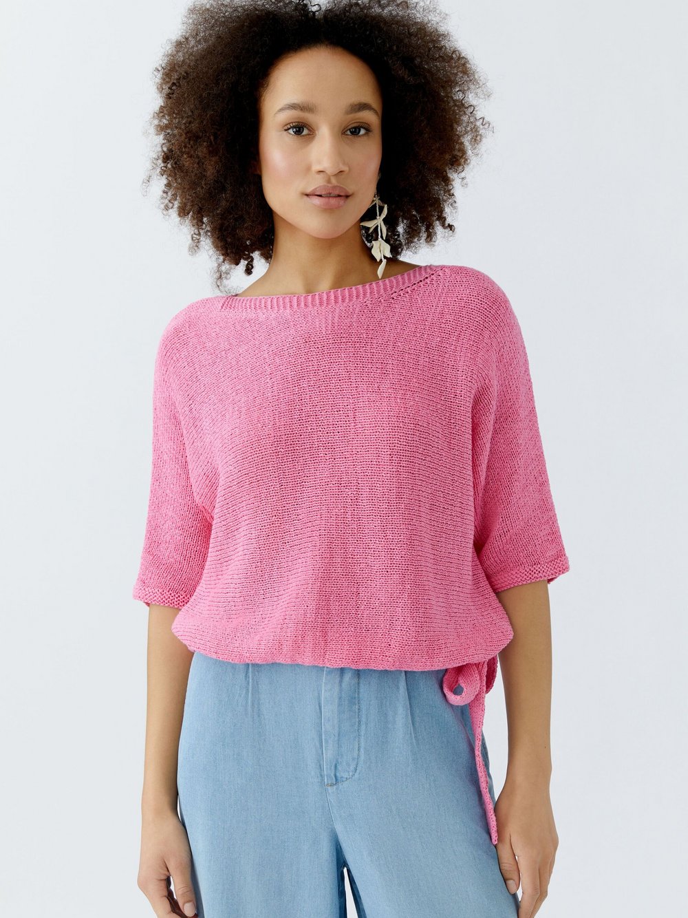 Oui Pullover Damen Baumwolle pink, 44