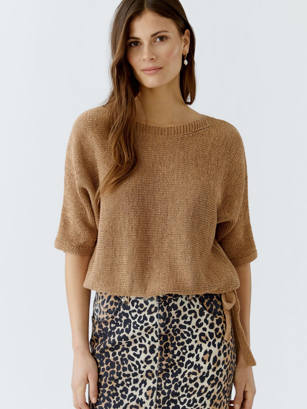 Thumbnail - Oui Pullover Damen Baumwolle braun, 36