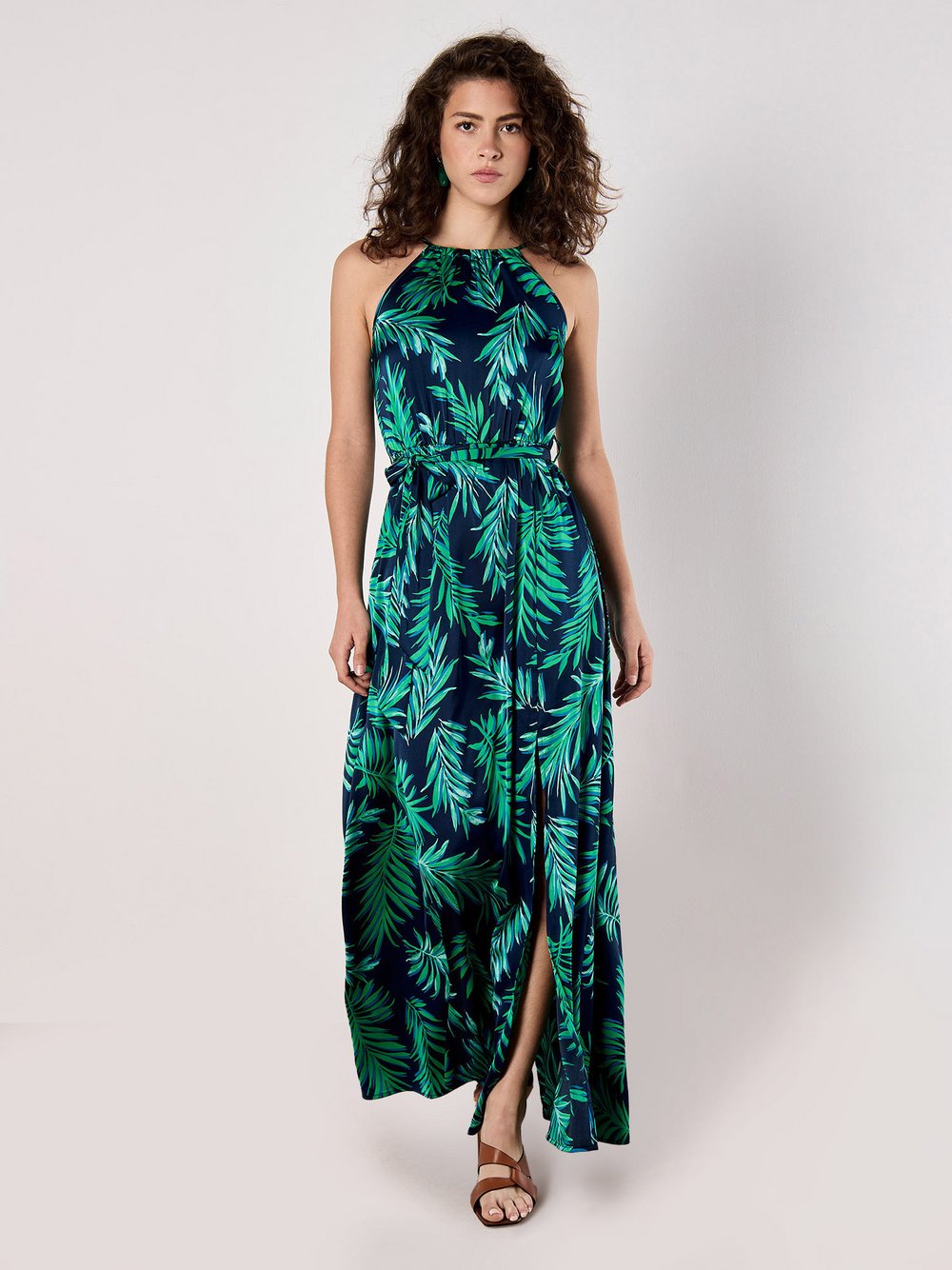 Thumbnail - Apricot Maxikleid Damen blau gemustert, 42
