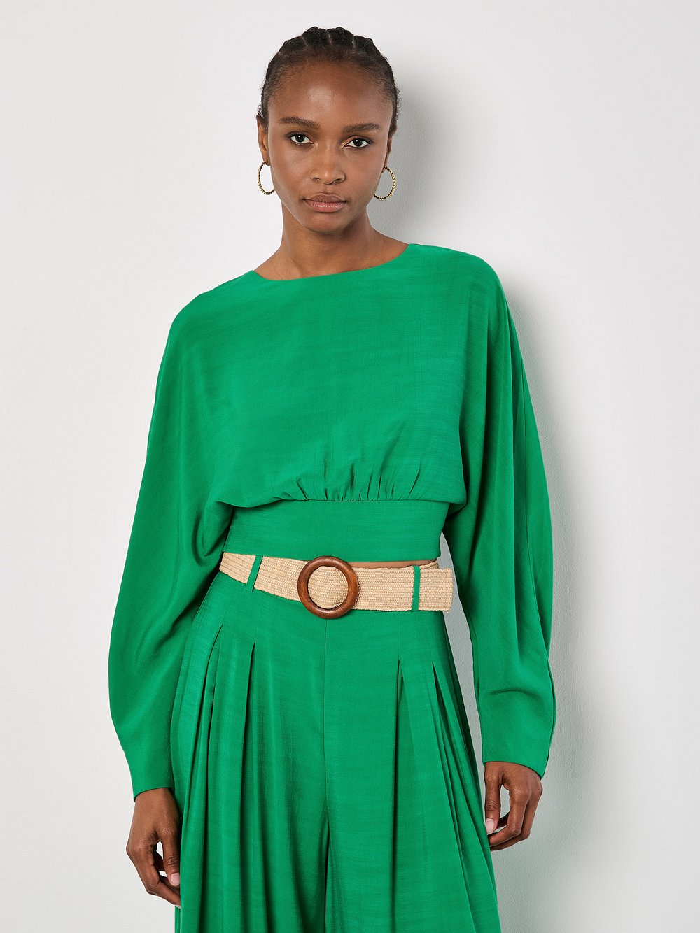 Thumbnail - Apricot Bluse Damen Viskose grün, 42