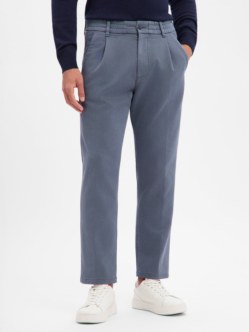 Drykorn Bundfaltenhose Herren Baumwolle blau, 33-32