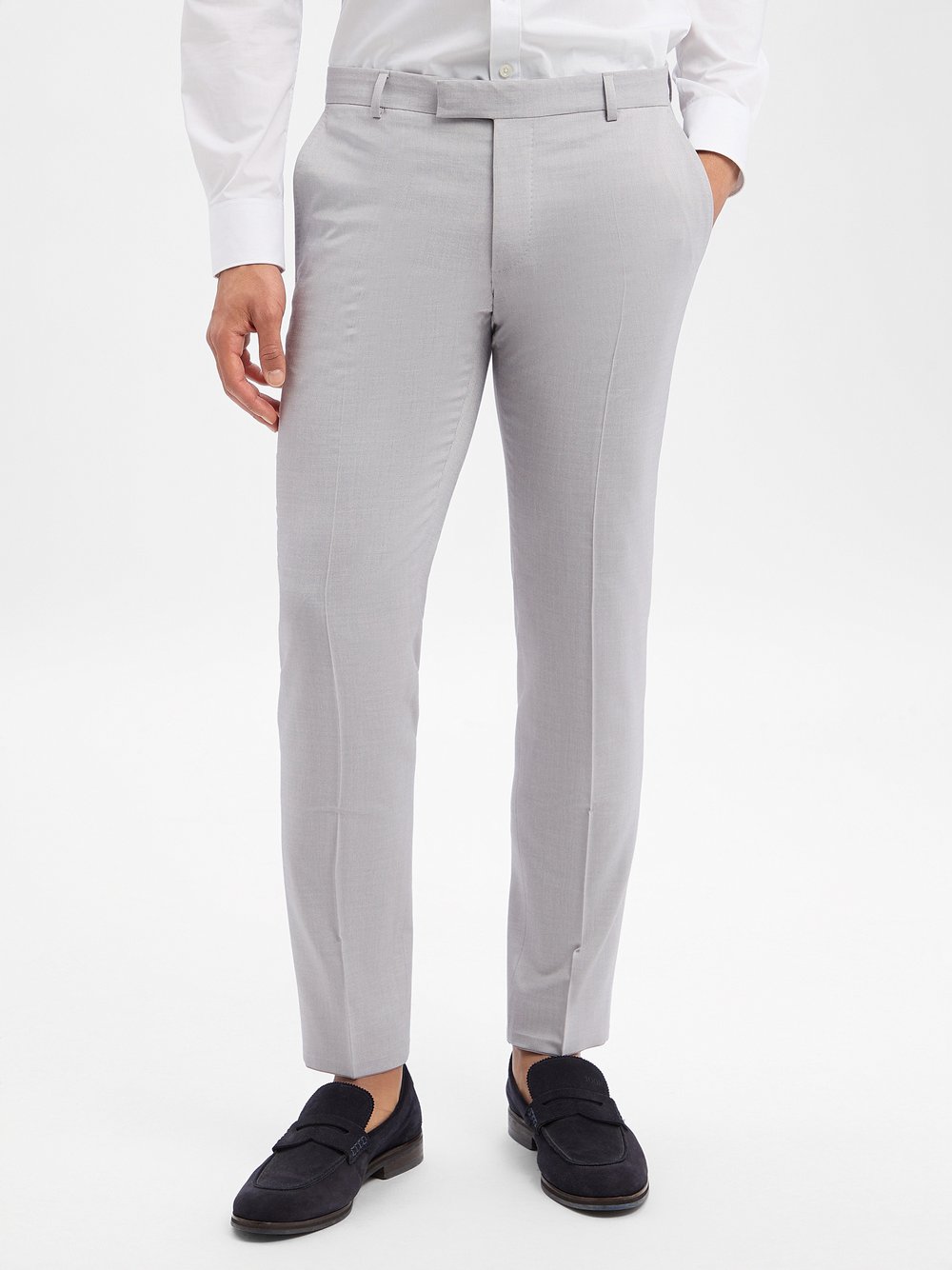 Thumbnail - JOOP! Baukasten-Hose mit Woll-Anteil Herren Slim Fit Viskose grau strukturiert, 48