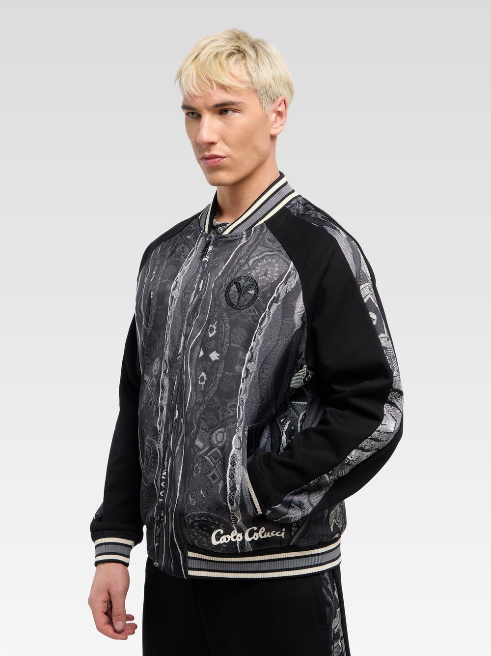 Thumbnail - Carlo Colucci Sweatjacke Herren schwarz gemustert, XL