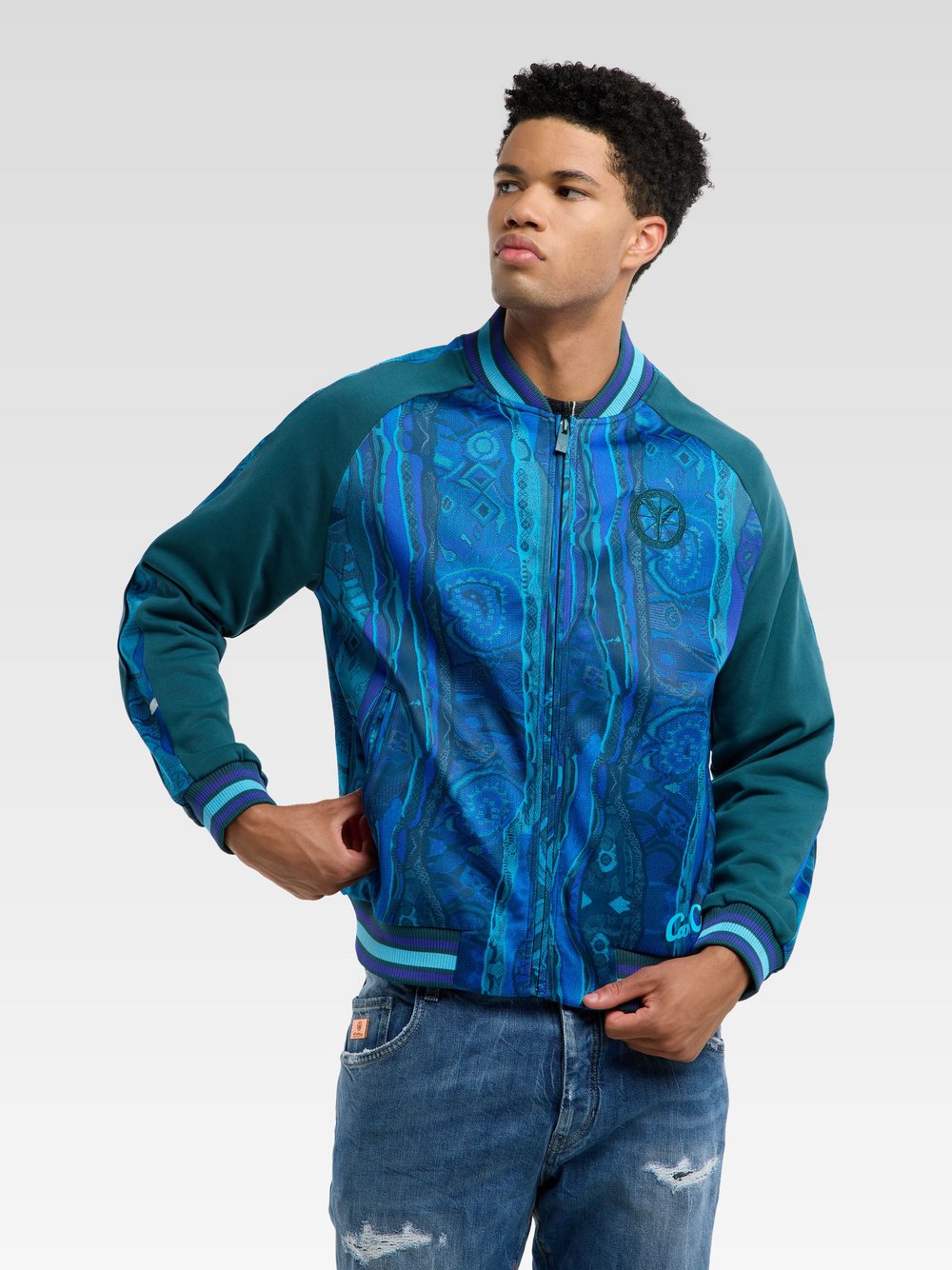 Thumbnail - Carlo Colucci Sweatjacke Herren mehrfarbig gemustert, L