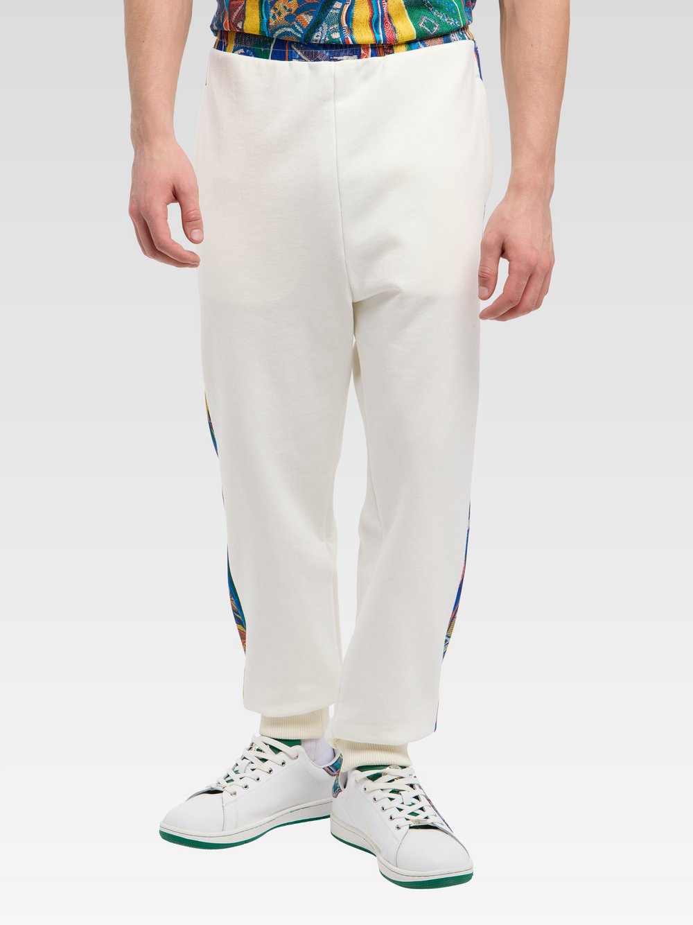 Thumbnail - Carlo Colucci Sweathose Herren Baumwolle weiß gemustert, L