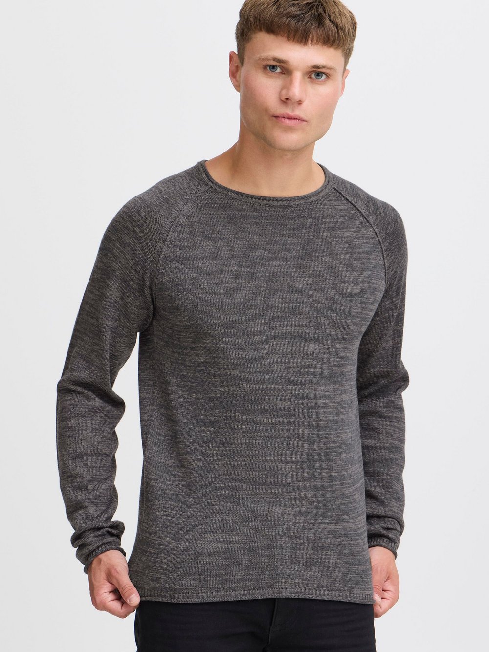 Thumbnail - BLEND Strickpullover Herren Baumwolle blau meliert, M