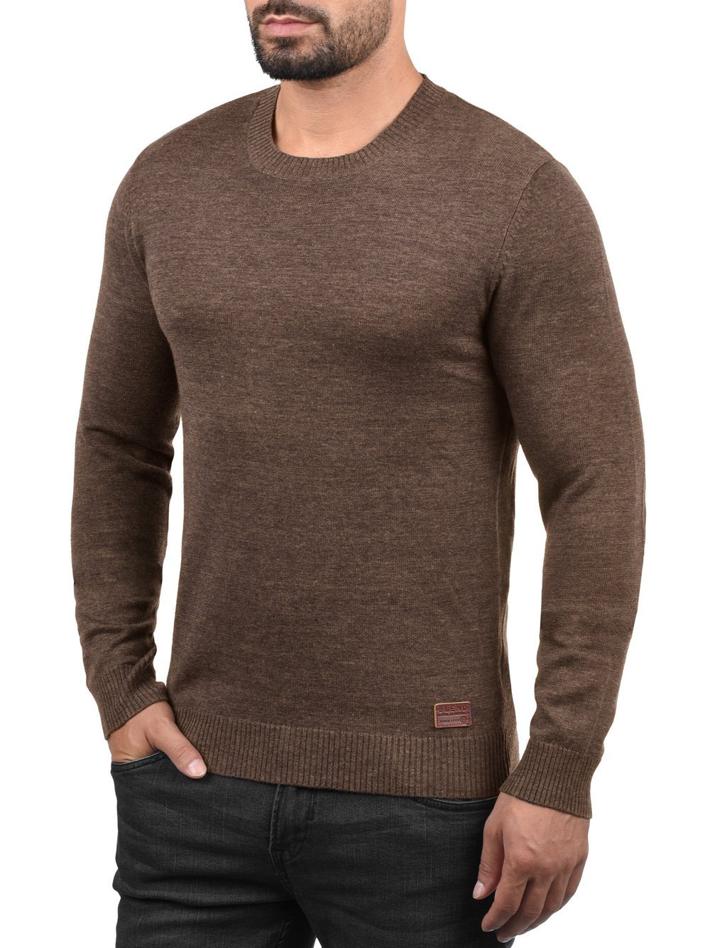 Thumbnail - BLEND Strickpullover Herren Baumwolle braun, XXL
