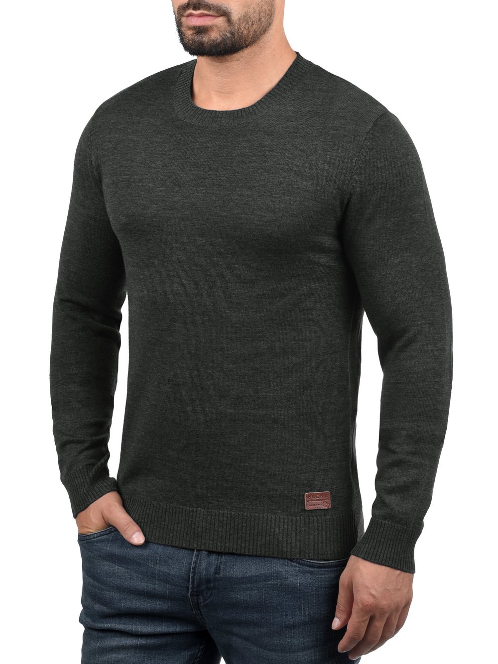 Thumbnail - BLEND Strickpullover Herren Baumwolle grau, XL