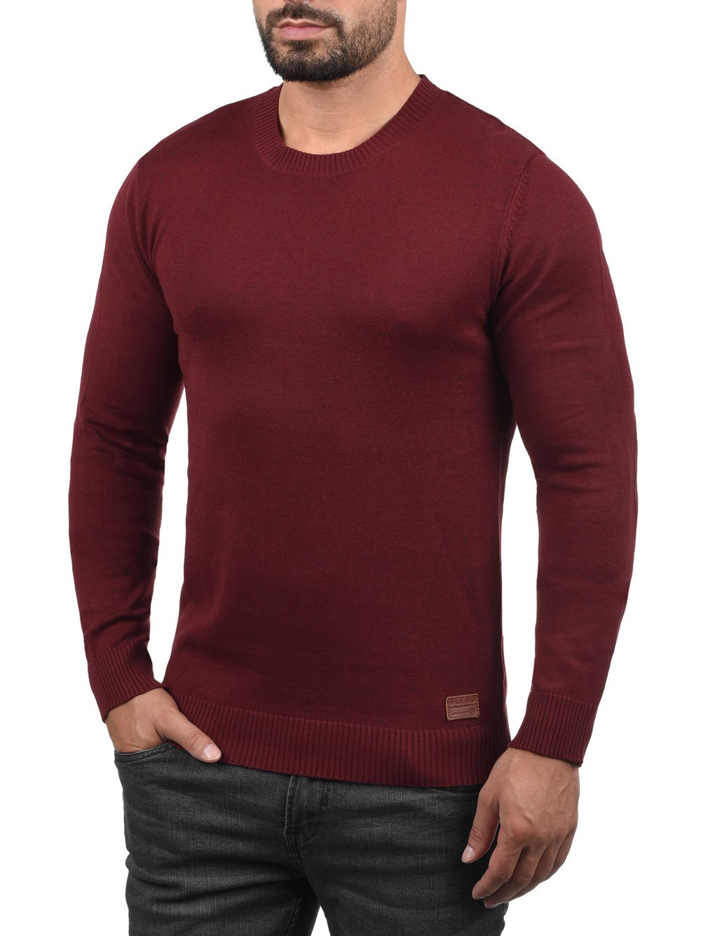 BLEND Strickpullover Herren Baumwolle rot, L