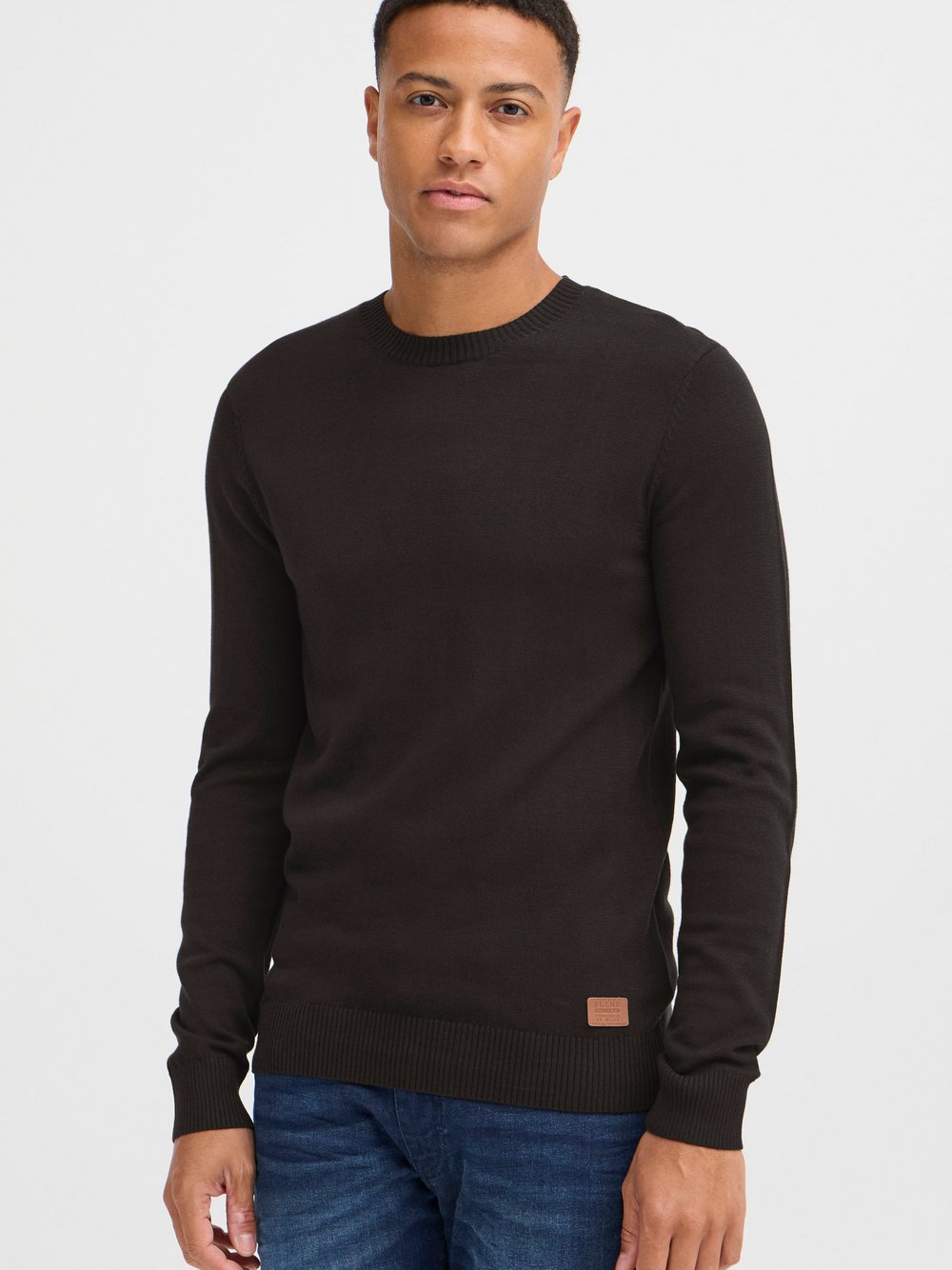 Thumbnail - BLEND Strickpullover Herren Baumwolle schwarz, L