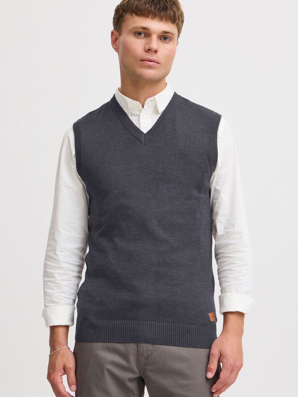 Thumbnail - BLEND Pullunder Herren Baumwolle grau, M