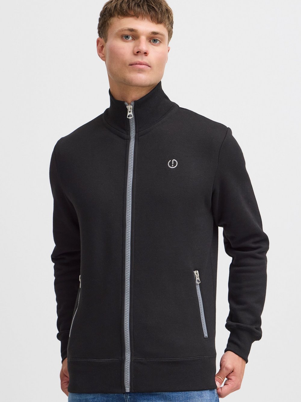 Thumbnail - Solid Sweatjacke Herren Baumwolle schwarz, L