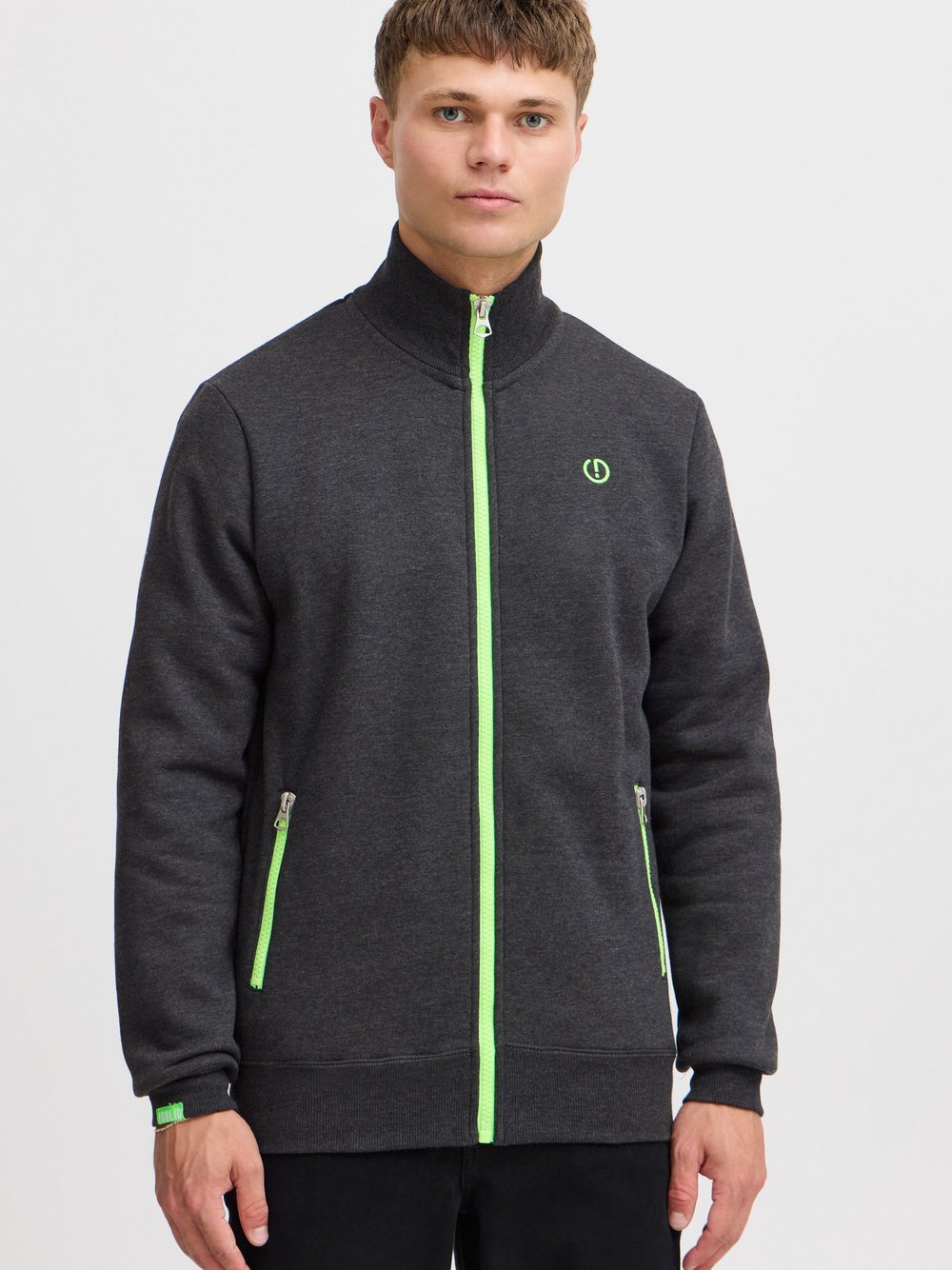 Solid Sweatjacke Herren Baumwolle grau, S