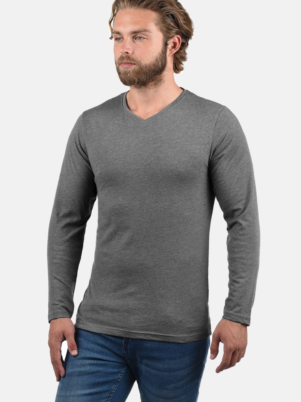 Thumbnail - Solid Langarmshirt Herren Baumwolle mehrfarbig, L