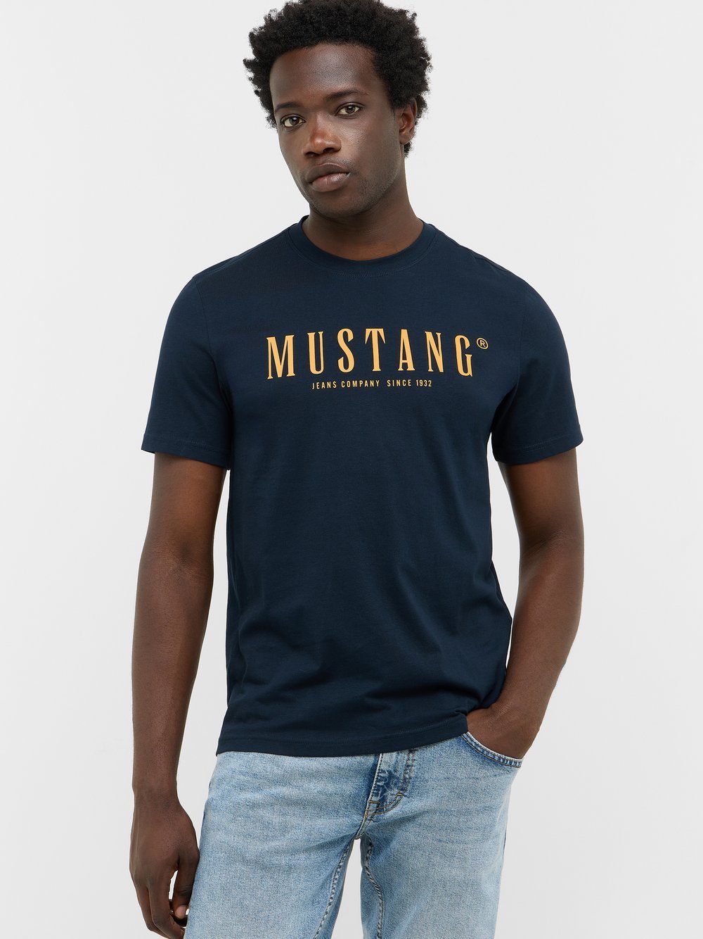 Mustang T-Shirt Herren Baumwolle blau, 5XL