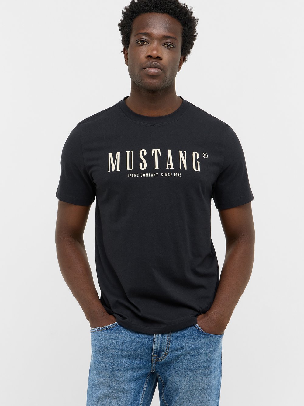 Mustang T-Shirt Herren Baumwolle grau, 6XL