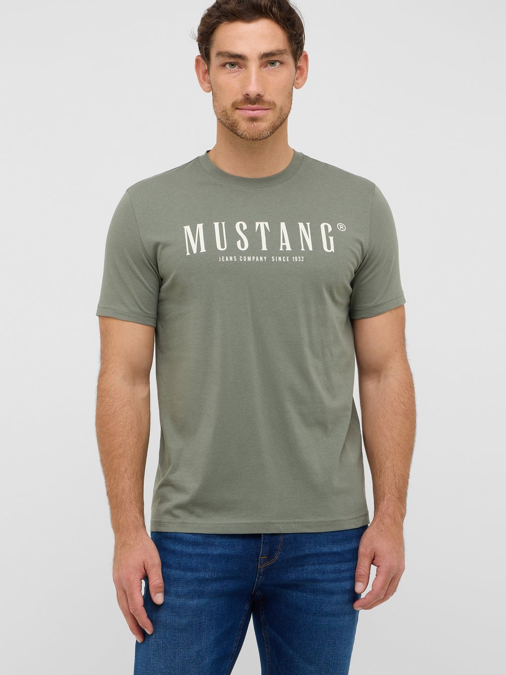Mustang T-Shirt Herren Baumwolle grün, 4XL