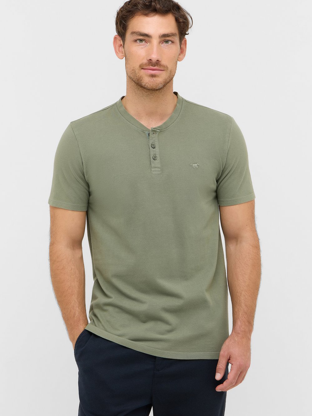 Mustang T-Shirt Herren Baumwolle grün, XXL