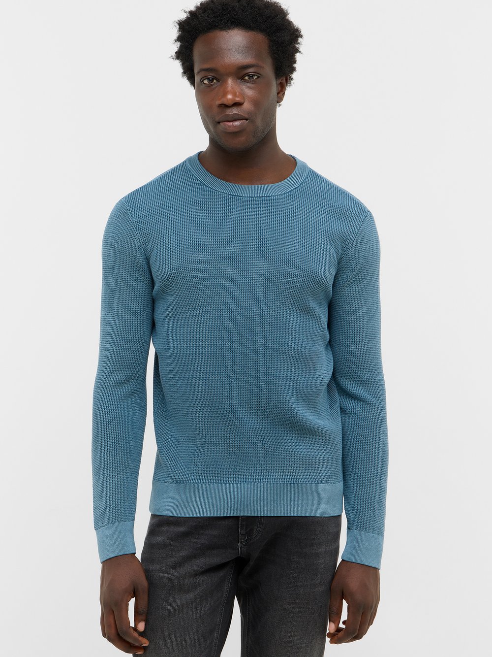Mustang Strickpullover Herren Baumwolle blau, XXXL