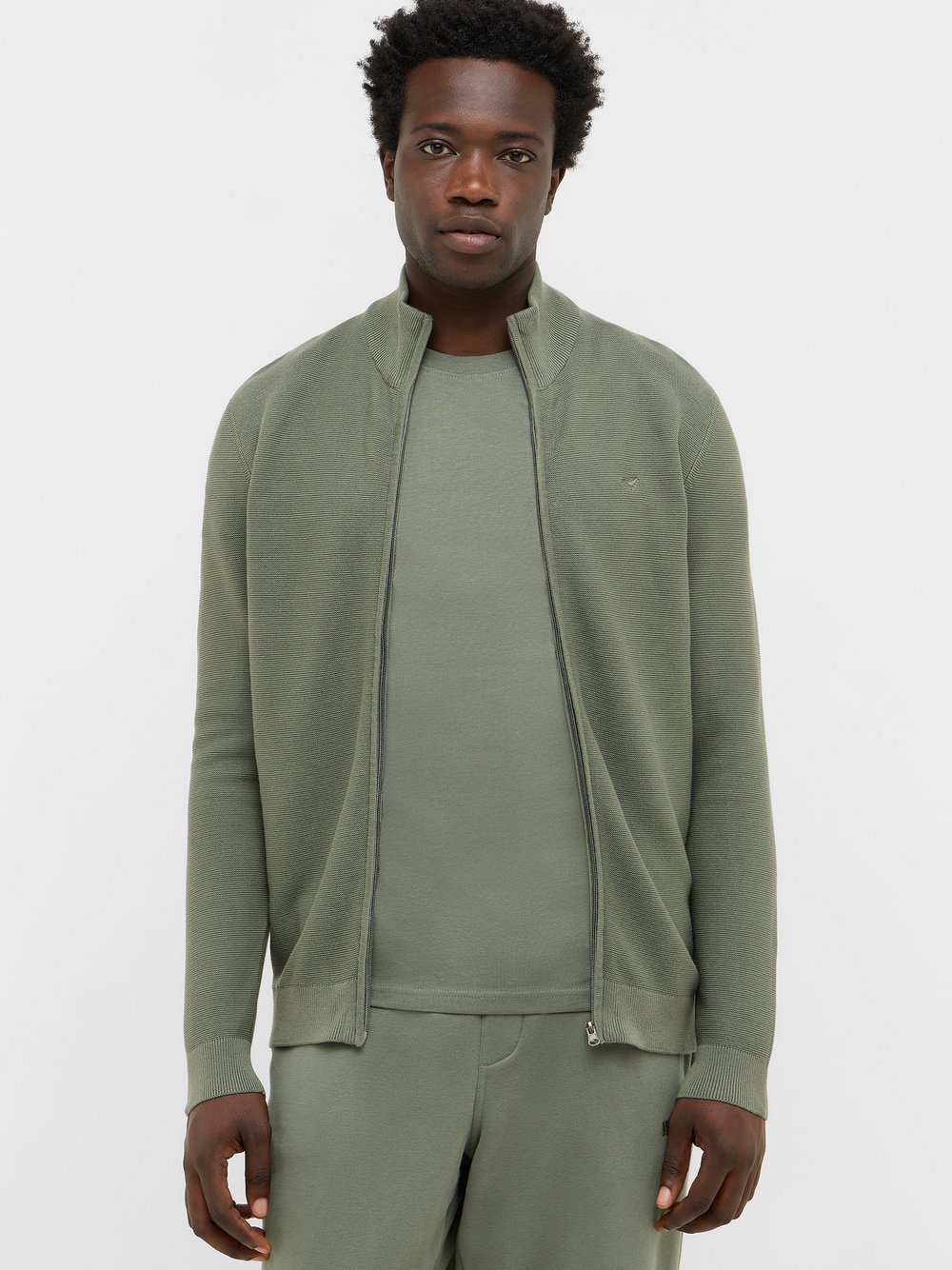 Mustang Cardigan Herren Baumwolle grün, M