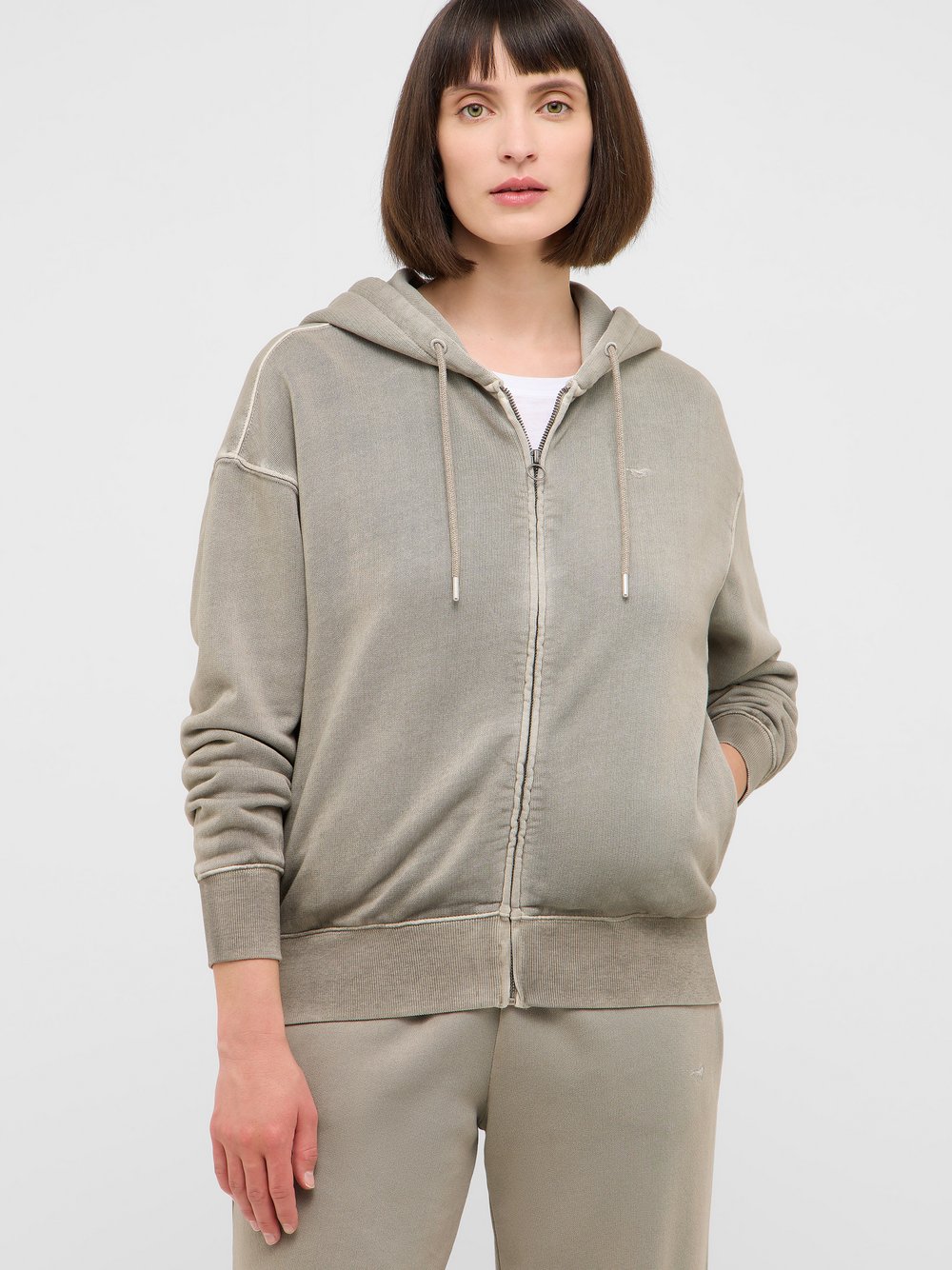 Mustang Sweatjacke Damen Baumwolle grau, XS