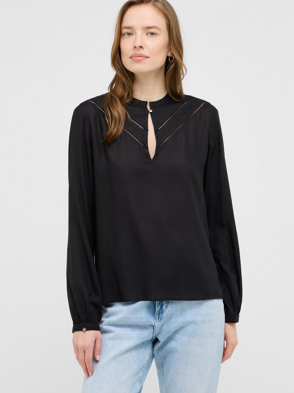 Mustang Bluse Damen Viskose schwarz, 38