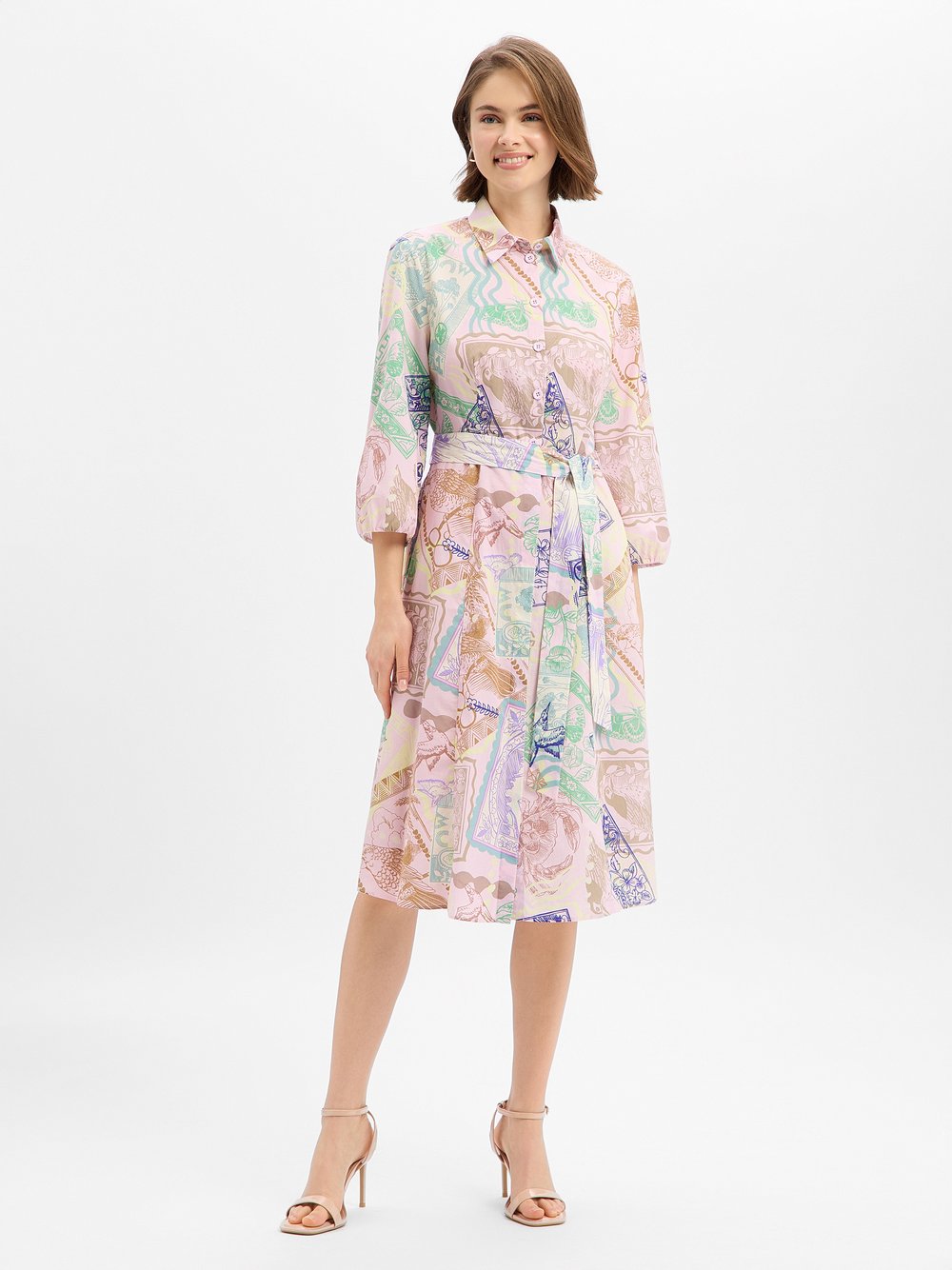 Thumbnail - Marc Cain Blusenkleid Damen Baumwolle (100%) mehrfarbig gemustert, 42