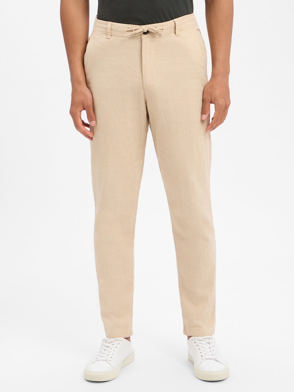 Selected Hose mit Leinen-Anteil Herren Baumwolle beige meliert, M