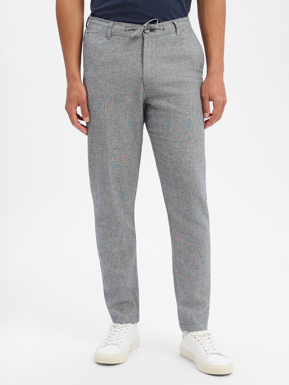 Thumbnail - Selected Hose mit Leinen-Anteil Herren Baumwolle blau meliert, M