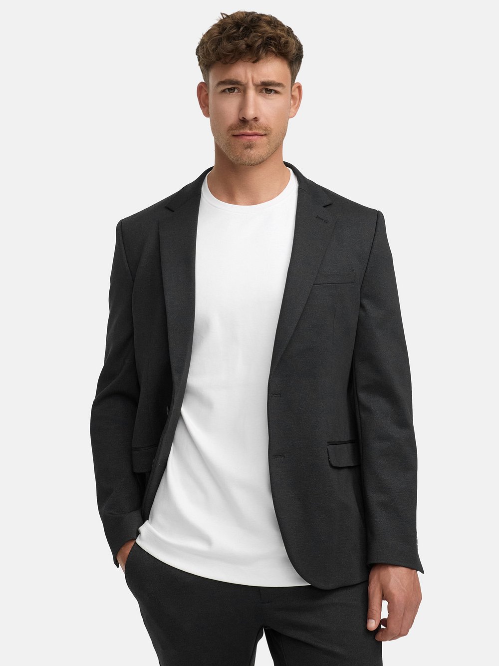Jeff Sakko Herren Regular Fit grau, 58
