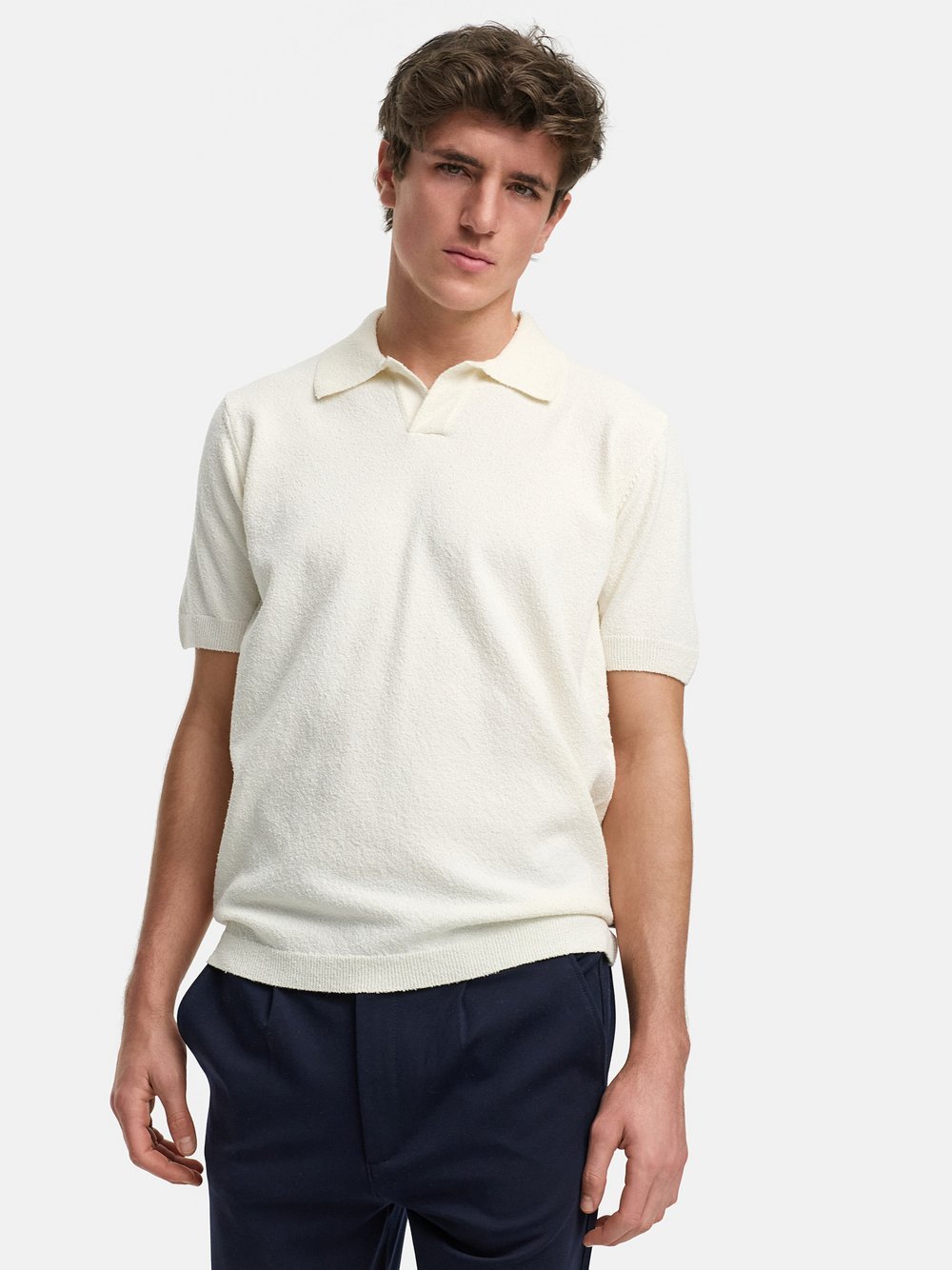 Kronstadt Poloshirt Herren Feinstrick weiß, XXL