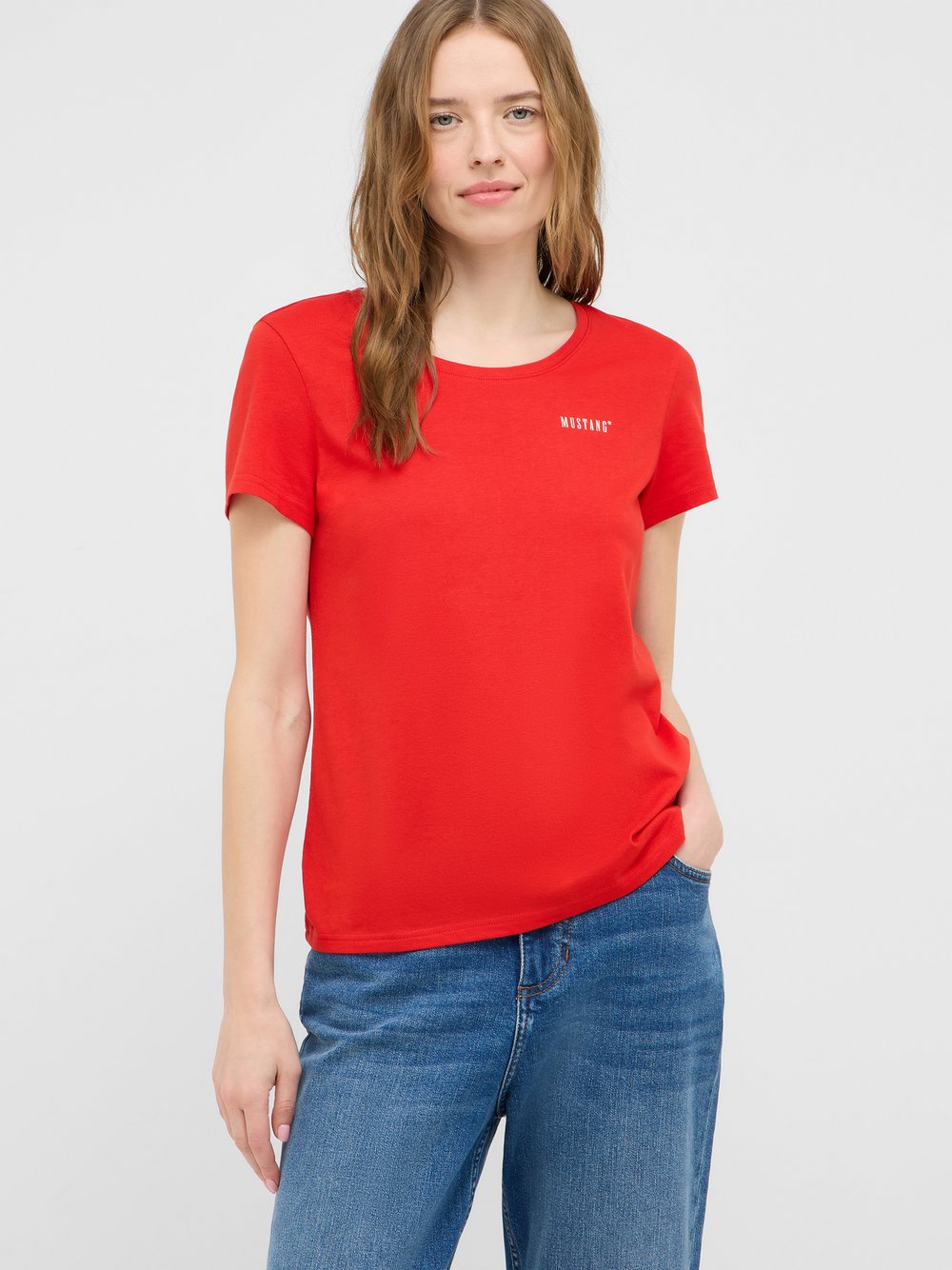 Mustang T-Shirt Damen Baumwolle rot, XXL