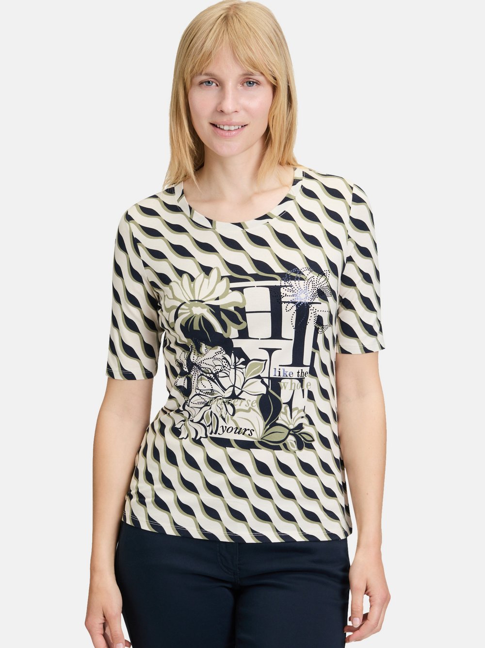 Thumbnail - Betty Barclay Basic Shirt Damen Viskose beige gemustert, 38