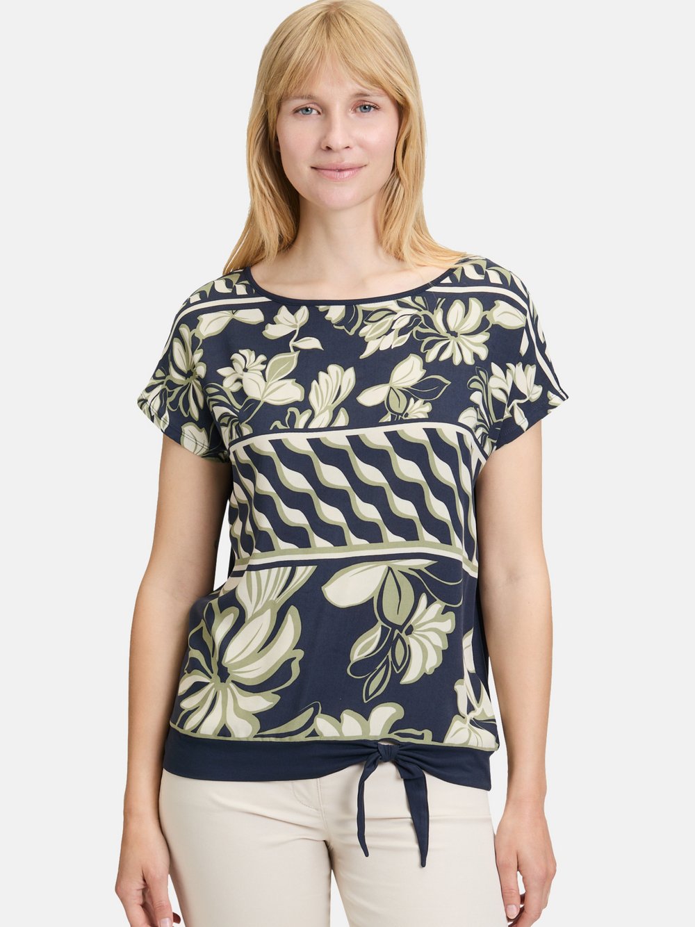Betty Barclay Basic Shirt Damen Viskose blau gemustert, 46