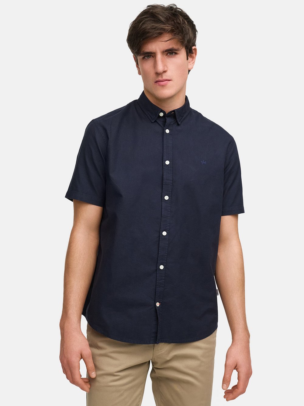 Kronstadt Hemd Kurzarm Herren Regular Fit Baumwolle blau, XL