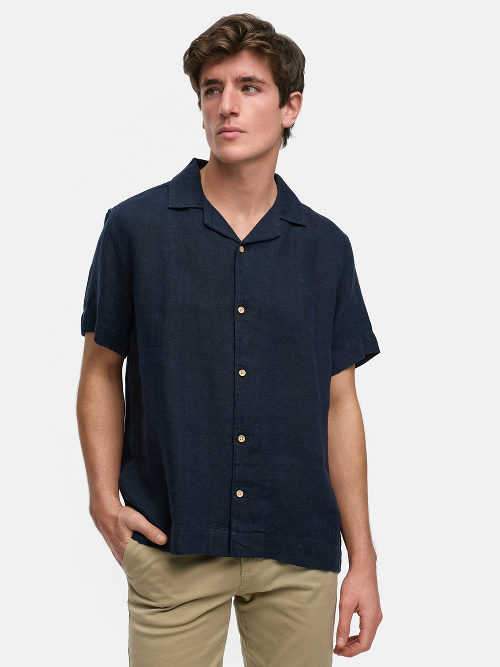 Thumbnail - Kronstadt Hemd Kurzarm Herren Regular Fit Leinen blau, XXL