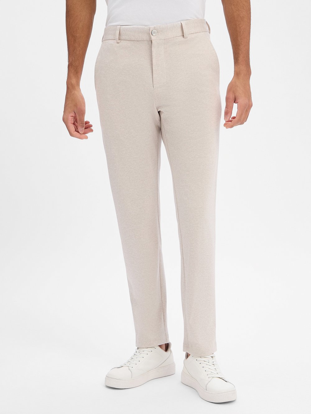 Strellson Baukasten-Hose Herren Slim Fit Viskose beige meliert, 52