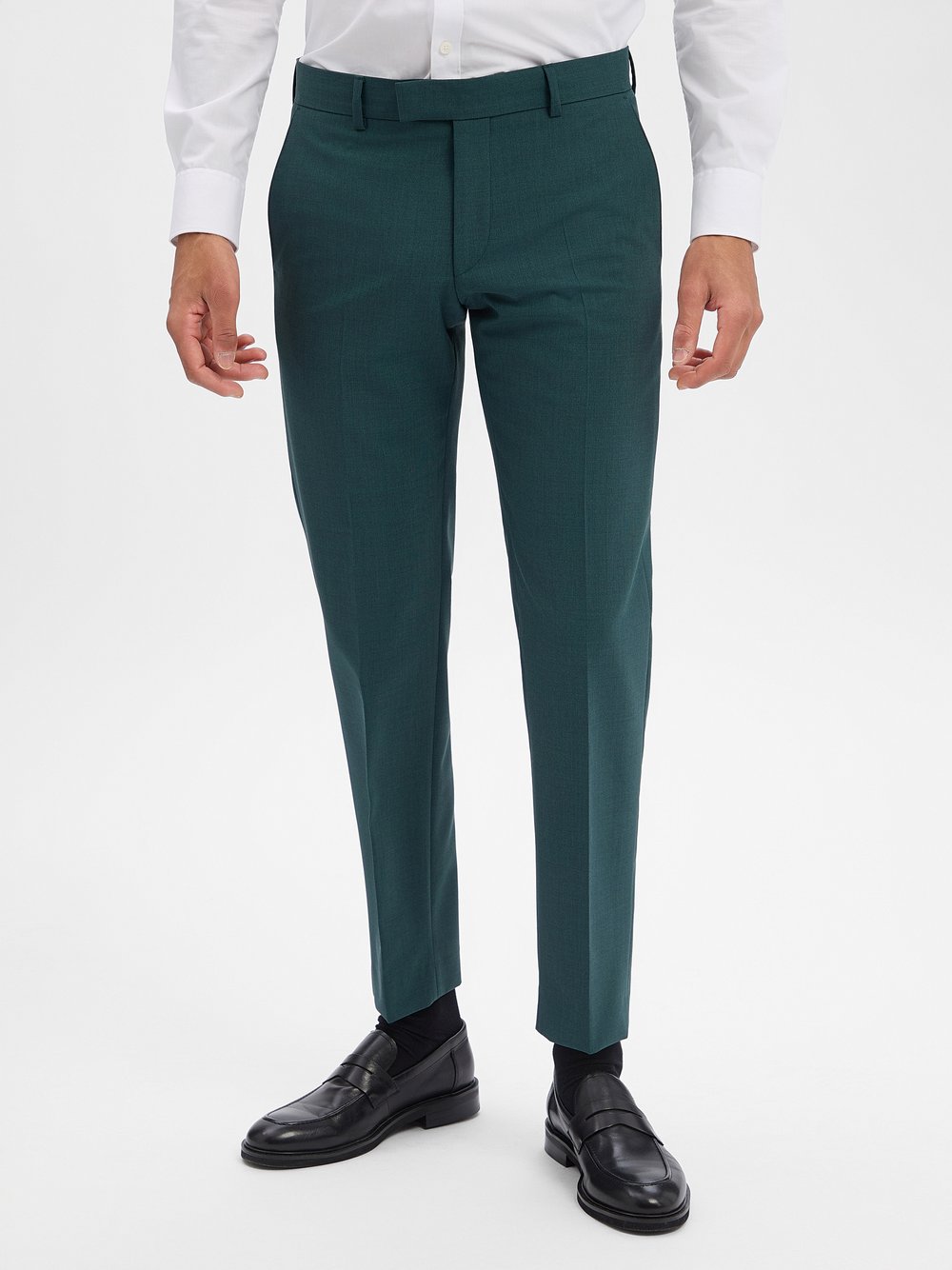 Strellson Baukasten-Hose mit Woll-Anteil Herren Slim Fit Wolle grün, 24