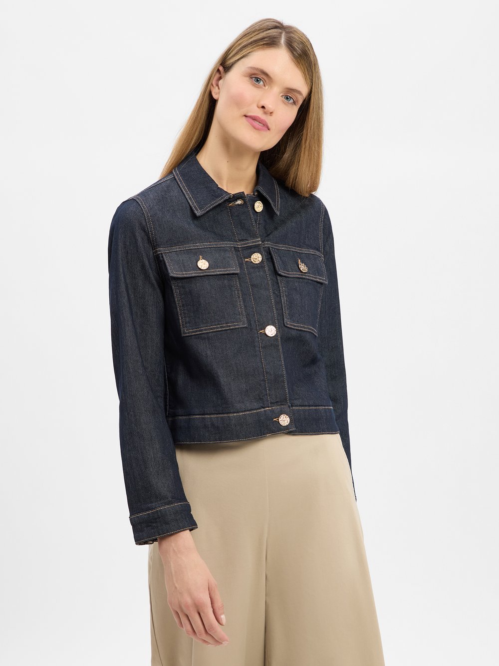 s.Oliver BLACK LABEL Jeansjacke Damen Baumwolle blau, 46