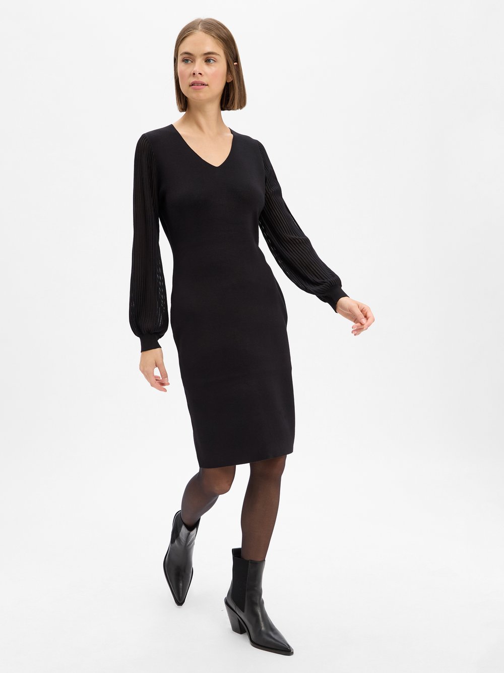 s.Oliver BLACK LABEL Strickkleid Damen Viskose schwarz, 38