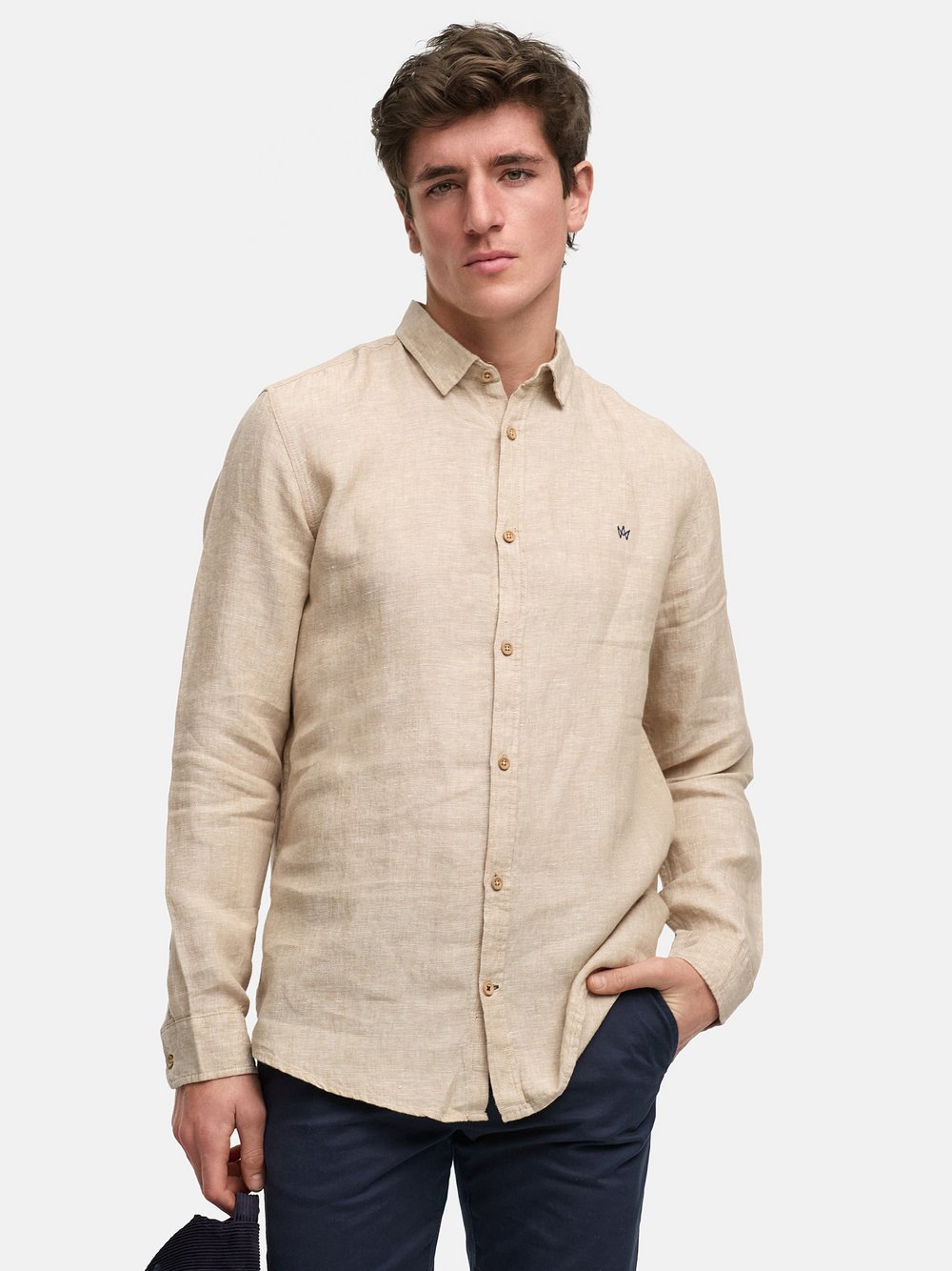 Thumbnail - Kronstadt Hemd Langarm Herren Regular Fit Leinen beige, XL