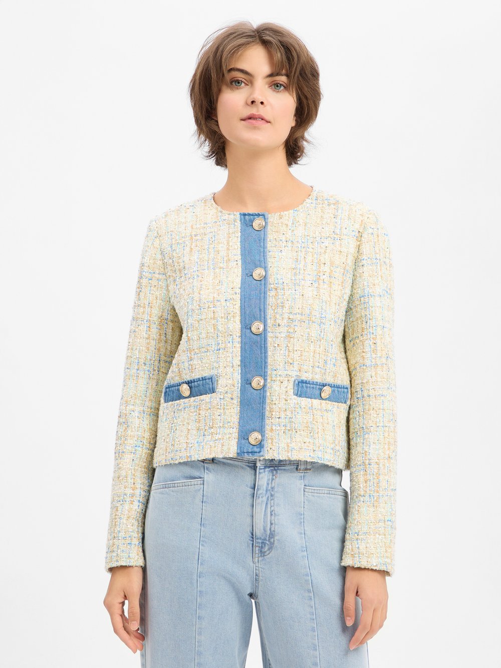 Liu Jo Collection Kurzblazer Damen mehrfarbig strukturiert, 36