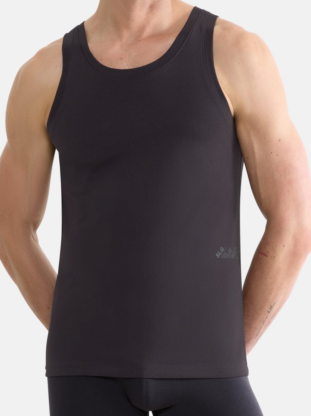 sloggi Unterhemd Herren Baumwolle schwarz, L