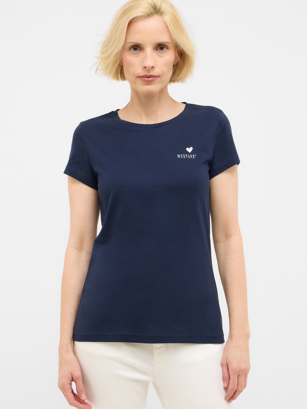 Mustang T-Shirt Damen Baumwolle blau, XXS