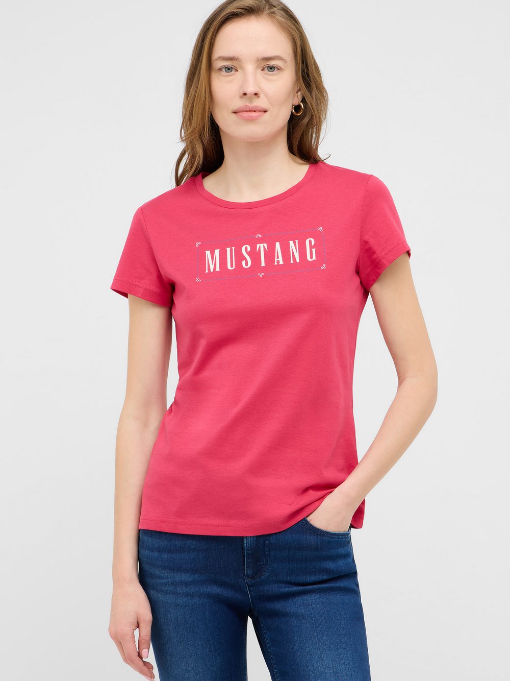 Mustang T-Shirt Damen Baumwolle pink, S