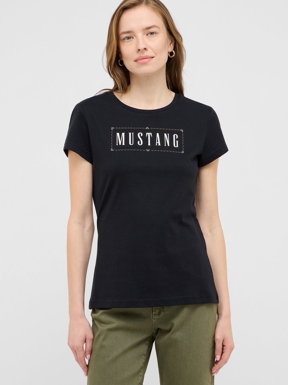 Thumbnail - Mustang T-Shirt Damen Baumwolle schwarz, M