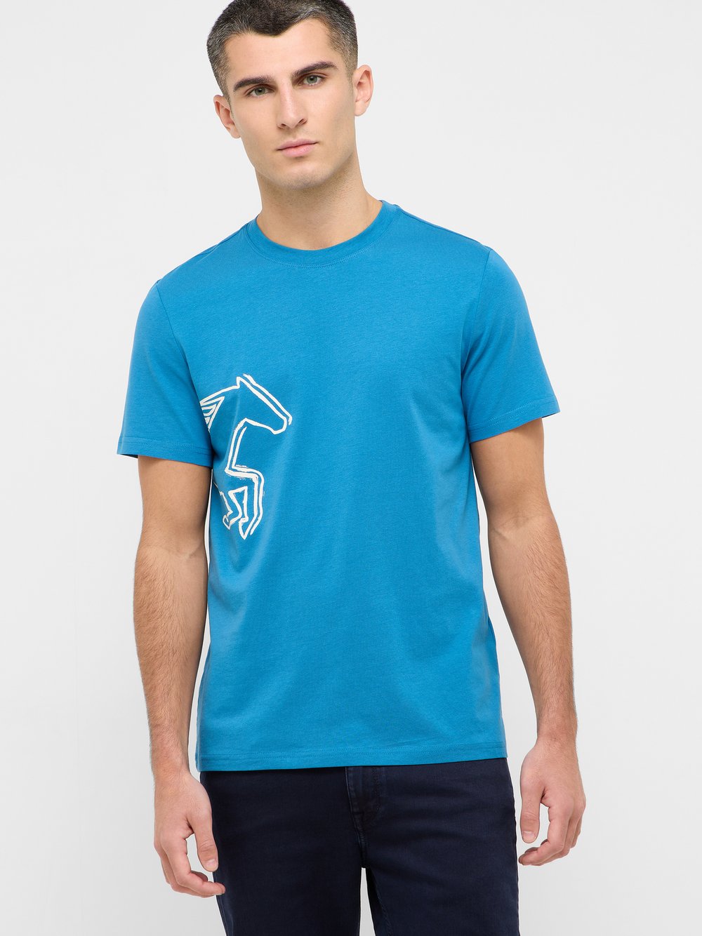 Thumbnail - Mustang T-Shirt Herren Baumwolle blau, S