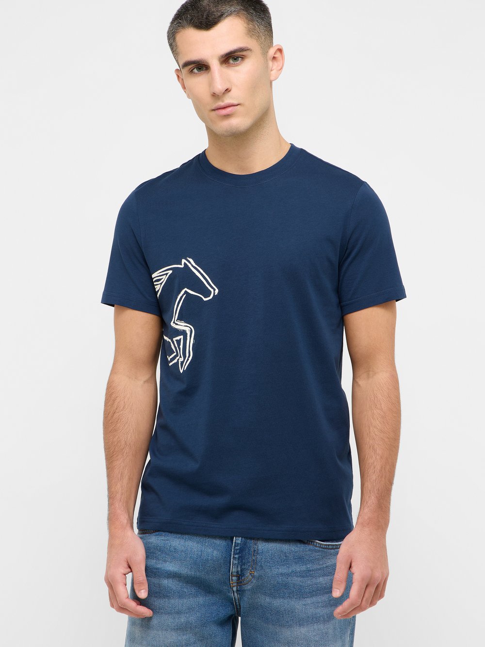 Thumbnail - Mustang T-Shirt Herren Baumwolle blau, S
