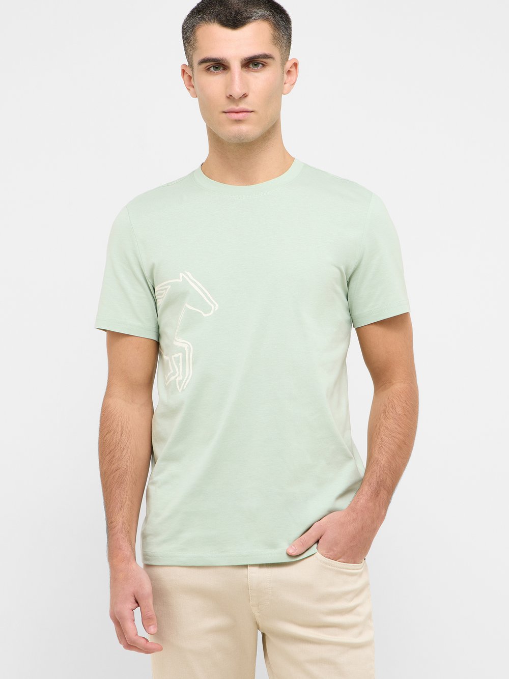 Mustang T-Shirt Herren Baumwolle grün, S